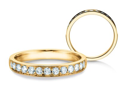 Engagement ring Alliance-/Eternityring in 18K yellow gold with diamonds 0.39ct