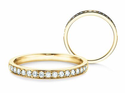Engagement ring Alliance-/Eternityring in 18K yellow gold with diamonds 0.255ct G/SI