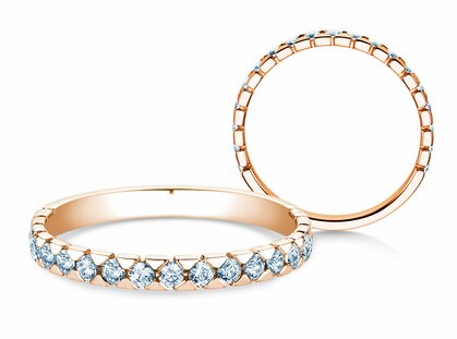 Engagement ring Balance in 14K rosé gold with diamonds 0.50ct G/SI