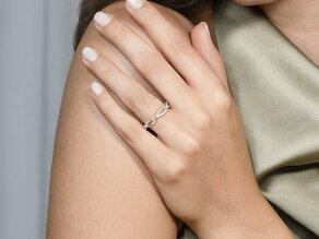 Engagement ring Diamond Curve in 14K white gold with diamond 0.40ct G/SI