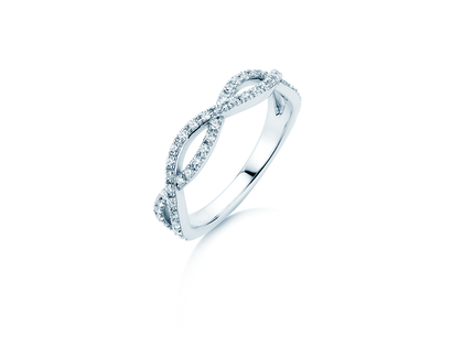 Engagement ring Diamond Curve in 14K white gold with diamond 0.40ct G/SI