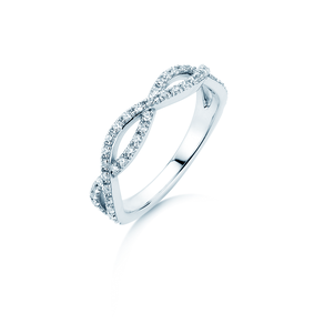 Engagement ring Diamond Curve in 14K white gold with diamond 0.40ct G/SI