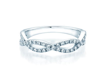 Engagement ring Diamond Curve in 14K white gold with diamond 0.40ct G/SI