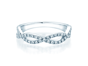 Engagement ring Diamond Curve in 14K white gold with diamond 0.40ct G/SI