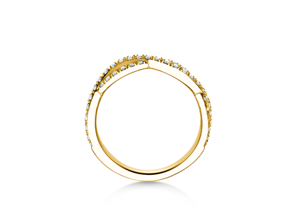 Engagement ring Diamond Curve in 14K yellow gold with diamond 0.40ct G/SI