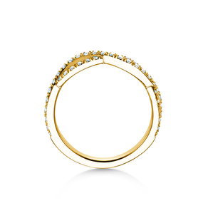 Engagement ring Diamond Curve in 14K yellow gold with diamond 0.40ct G/SI