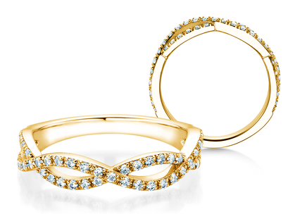 Engagement ring Diamond Curve in 14K yellow gold with diamond 0.40ct G/SI