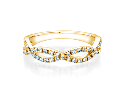 Engagement ring Diamond Curve in 14K yellow gold with diamond 0.40ct G/SI