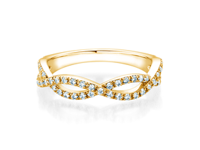 Engagement ring Diamond Curve in 14K yellow gold with diamond 0.40ct G/SI