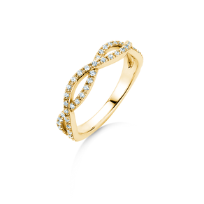 Engagement ring Diamond Curve in 14K yellow gold with diamond 0.40ct G/SI