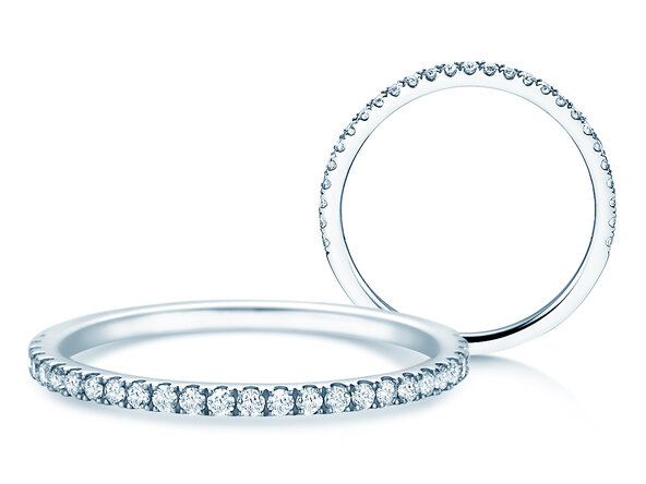 Engagement ring Dusk in platinum 950/- with diamonds 0.25ct G/SI