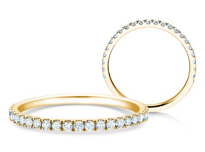 Engagement ring Dusk in 14K yellow gold with diamonds 0.35ct G/SI