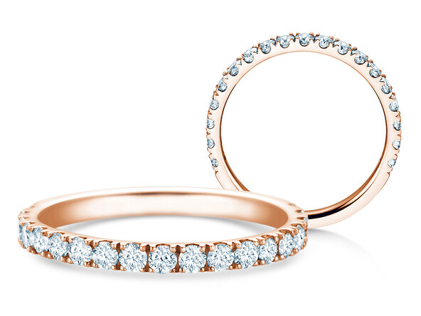 Engagement ring Dusk in 9K rosé gold with lab-grown diamonds 0.55ct E/VS