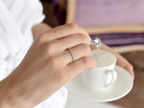 Engagement ring Dusk in 14K white gold with lab-grown diamonds 0.55ct E/VS