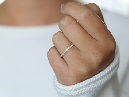 Engagement ring Dusk in 14K yellow gold with diamonds 0.35ct G/SI