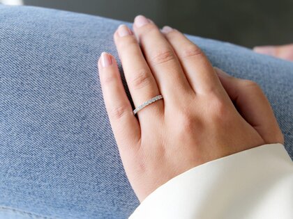 Engagement ring Dusk in 14K white gold with lab-grown diamonds 0.55ct E/VS
