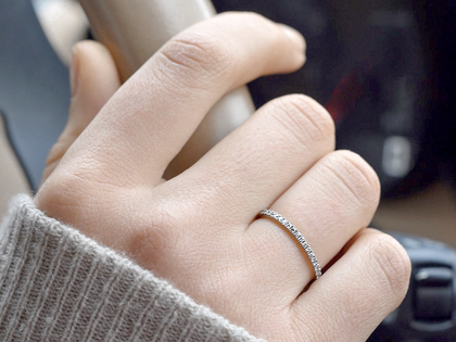 Engagement ring Dusk in platinum 950/- with diamonds 0.25ct G/SI