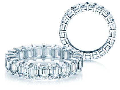 Engagement ring Emerald Cut Eternity in 9K white gold with lab-grown diamonds 2.00ct E/VS