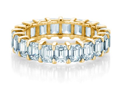 Engagement ring Emerald Cut Eternity in 9K yellow gold with lab-grown diamonds 2.00ct E/VS