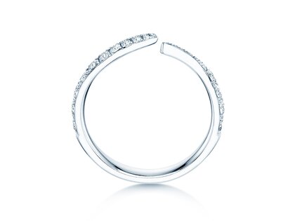 Engagement ring Flow Pavé in 9K white gold with diamonds 0.51ct G/SI
