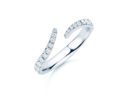 Engagement ring Flow Pavé in 9K white gold with diamonds 0.51ct G/SI
