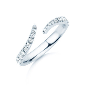 Engagement ring Flow Pavé in 9K white gold with diamonds 0.51ct G/SI