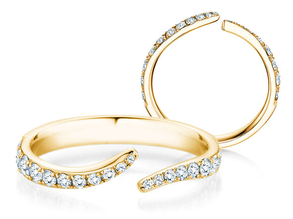 Engagement ring Flow Pavé in 14K yellow gold with diamonds 0.51ct G/SI