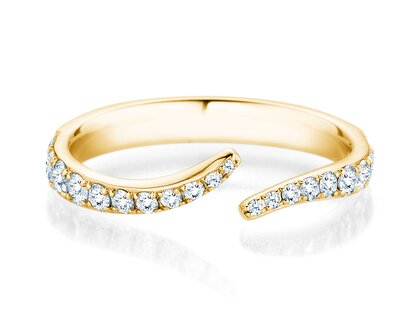 Engagement ring Flow Pavé in 14K yellow gold with diamonds 0.51ct G/SI