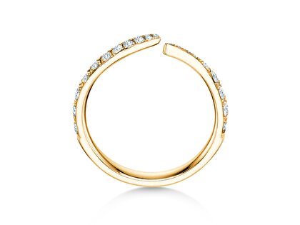 Engagement ring Flow Pavé in 14K yellow gold with diamonds 0.51ct G/SI