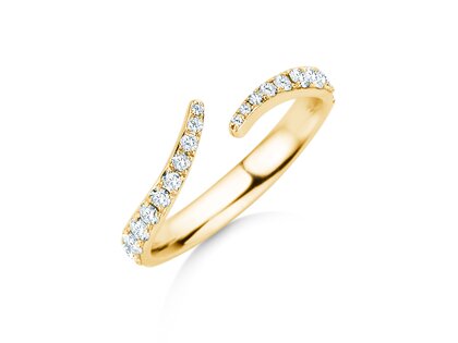 Engagement ring Flow Pavé in 14K yellow gold with diamonds 0.51ct G/SI