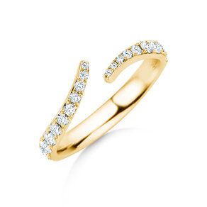 Engagement ring Flow Pavé in 14K yellow gold with diamonds 0.51ct G/SI