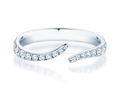 Engagement ring Flow Pavé in 9K white gold with diamonds 0.51ct G/SI