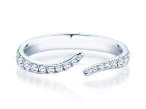 Engagement ring Flow Pavé in 9K white gold with diamonds 0.51ct G/SI