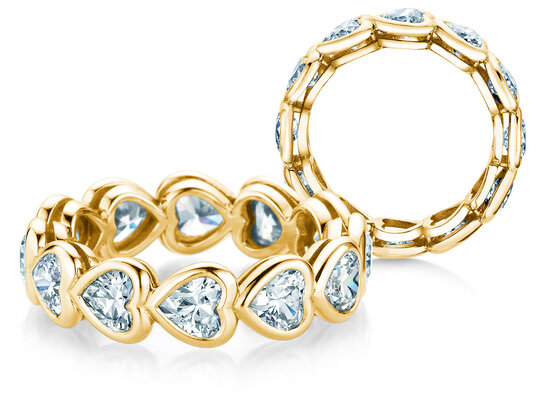 Engagement ring Full of Hearts in 9K yellow gold with lab-grown diamonds 1.28ct E/VS