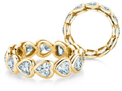 Engagement ring Full of Hearts in 9K yellow gold with lab-grown diamonds 1.28ct E/VS