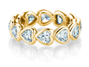 Engagement ring Full of Hearts in 9K yellow gold with lab-grown diamonds 1.28ct E/VS