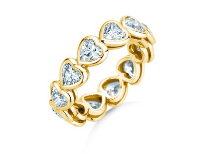 Engagement ring Full of Hearts in 14K yellow gold with lab-grown diamonds 3.00ct E/VS