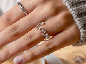 Ring Love Diamonds Pavé in 14K white gold with diamonds 0.37ct G/SI