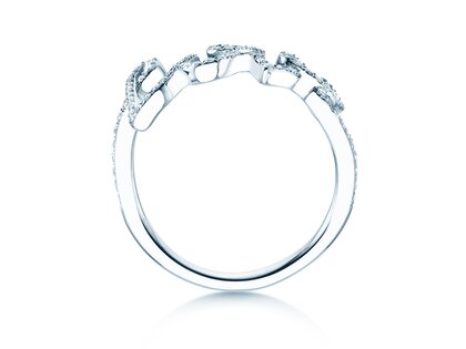 Ring Love Diamonds Pavé in 14K white gold with diamonds 0.37ct G/SI