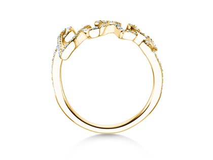 Ring Love Diamonds Pavé in 14K yellow gold with diamonds 0.37ct G/SI