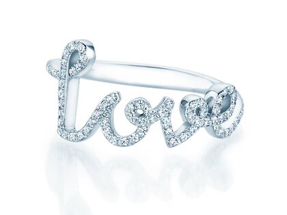 Ring Love Diamonds Pavé in 14K white gold with diamonds 0.37ct G/SI