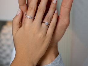Ring Love Diamonds Pavé in 14K white gold with diamonds 0.37ct G/SI