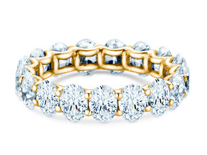 Engagement ring Oval Cut Infinity in 9K yellow gold with lab-grown diamonds 1.84ct E/VS