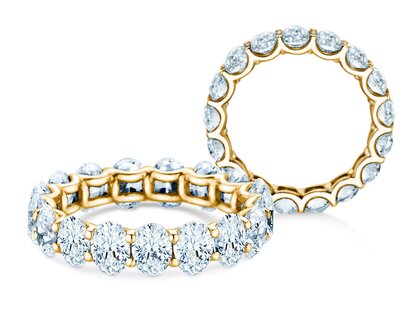 Engagement ring Oval Cut Infinity in 9K yellow gold with lab-grown diamonds 1.84ct E/VS