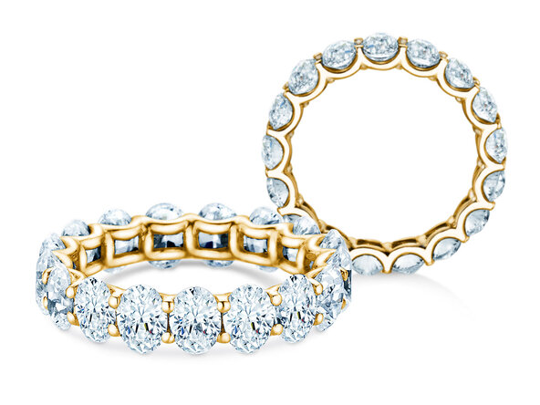 Engagement ring Oval Cut Infinity in 9K yellow gold with lab-grown diamonds 1.84ct E/VS