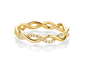Engagement ring Sparkling Curve in 14K yellow gold with diamonds 0.14ct G/SI