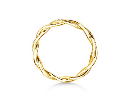 Engagement ring Sparkling Curve in 14K yellow gold with diamonds 0.14ct G/SI