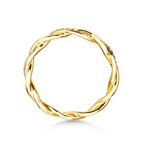 Engagement ring Sparkling Curve in 14K yellow gold with diamonds 0.14ct G/SI