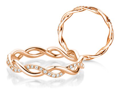 Engagement ring Sparkling Curve in 14K rosé gold