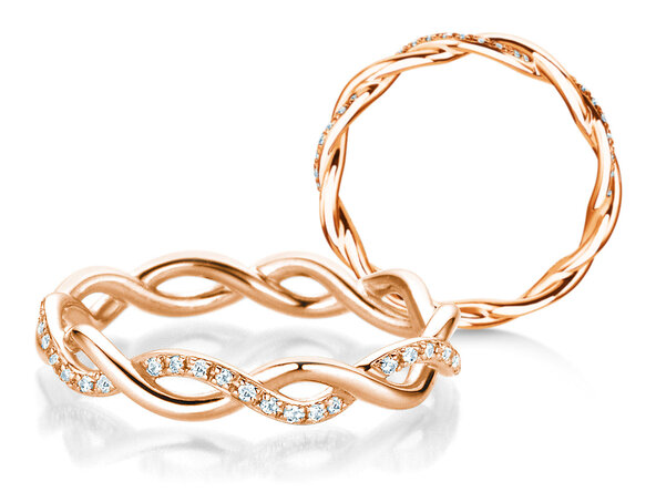 Engagement ring Sparkling Curve in 14K rosé gold